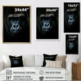 thumbnail image 4 of Designart "Photography: Portrait Of A Black Gorilla" Gorilla Floater Framed Wall Art Living Room, 4 of 5