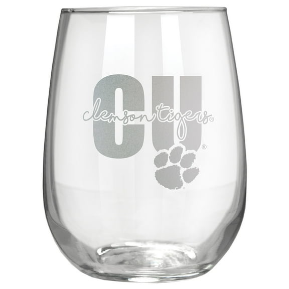 Clemson Tigers Etched 17oz. City Stemless Wine Glass