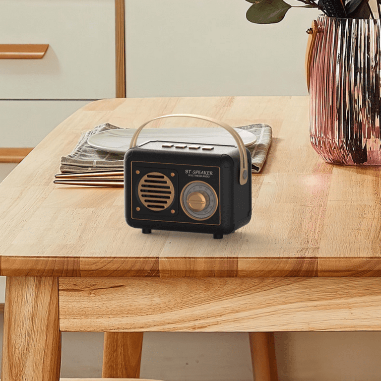 Vint Vintage Retro Radio | Wireless Charging Pad | AM/FM Radio Speaker with  Bluetooth & AUX Input | Mid Century Modern Style | Real Handcrafted