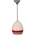 thumbnail image 5 of Meyda 142282 9 in. Magellan Blown Glass Pendant, White & Red Stripe, 5 of 7