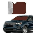 thumbnail image 4 of Bingfone Brown Car Windshield Sun Shade Protector Keep Your Vehicle Cool Sun Shield Visor Cover Foldable For Car Truck Suv-Small, 4 of 9