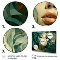 thumbnail image 3 of Designart "Floral Blossom Portrait of Green Woman I" Fashion Framed Wall Art Decor - Glam Green Woman Floral Entryway Framed Wall Art, 3 of 6