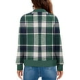 thumbnail image 4 of FDGIU Women's Plaid Flannel Hooded Shacket - Long Sleeve Zipper & Pockets for Casual Outdoor Activities, 4 of 6
