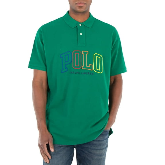 Polo Ralph Lauren Green 20/1 Big Fit Logo Mesh Polo Shirt, Size Medium