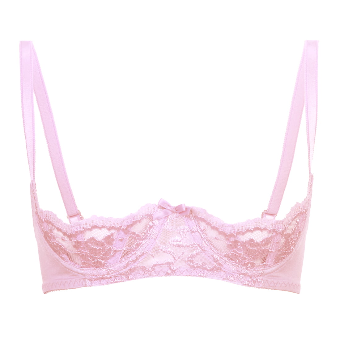 Sosexylingerie So Sexy Lingerie Tm High Shine Lace Boned And Underwired Shelf Bra 42 A C Pink