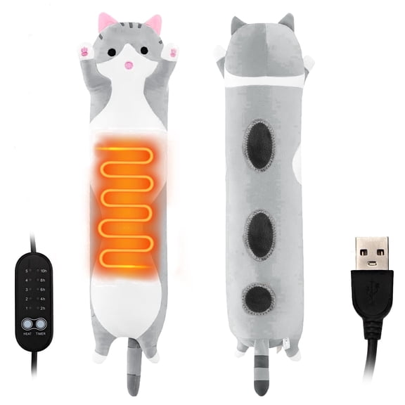 Heating Pad Cat Plush Heat Pad Stuffed Animal USB Powered,Heating Pad for Back,Neck,Abdomen, Shoulder,Knee,Arms,Legs,Birthday Gifts for Women Mother