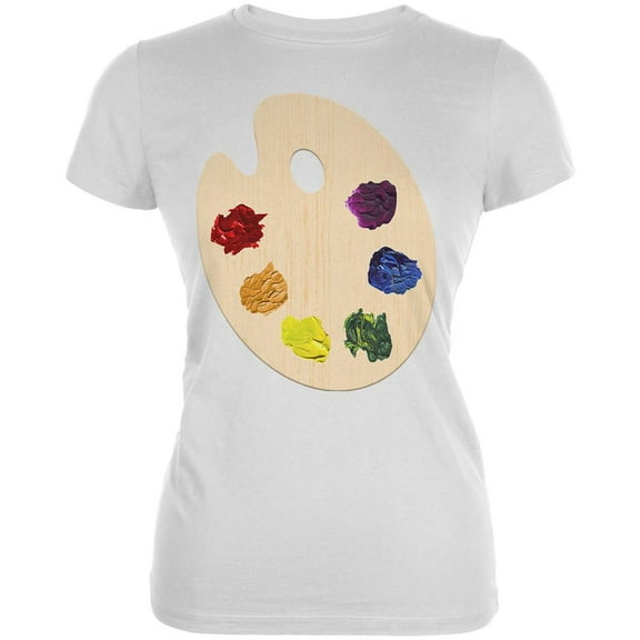 Halloween Women's Juniors Artist's Paint Palette Costume Short Sleeve Graphic Tee