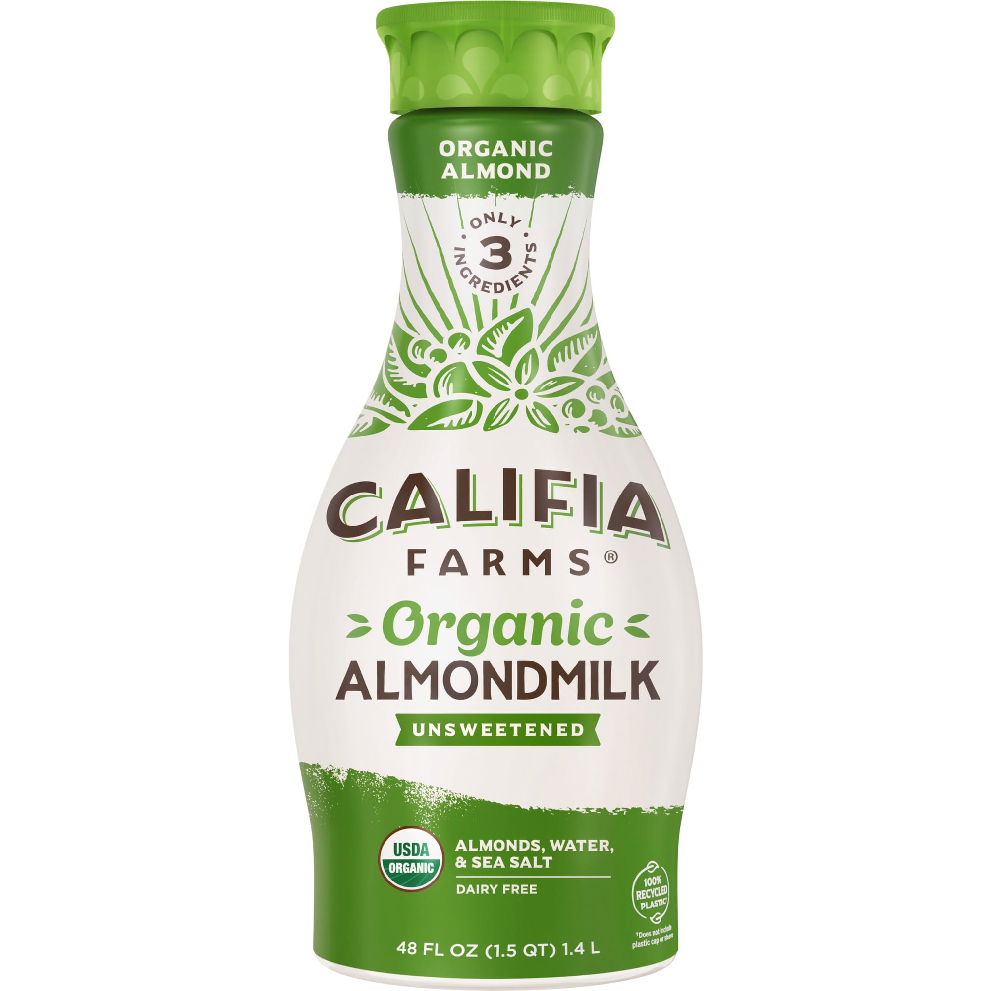 Califia Farms Organic Unsweetened Almond Milk, Refrigerated 48 fl oz Plastic Bottle