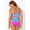 thumbnail image 2 of Swimsuits For All Women's Plus Size A Line Relaxed Fit Flared Tankini Top with Adjustable Straps, 2 of 6