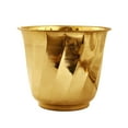 thumbnail image 2 of Indian Art Villa Brass Decorative Planter - Lining Design - 7.2"x8" Elegant Home Accent, 2 of 5