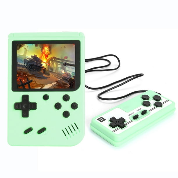 Consola de videojuegos portátil retro con pantalla TFT de 3,5 pulgadas para niños (doble verde)