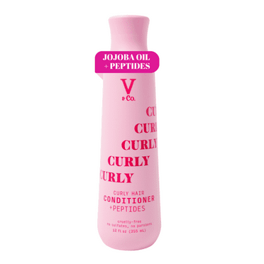 V&Co. Beauty Curly Hair Moisturizing Conditioner with Peptide Technology, 12 oz, Squeeze Bottle