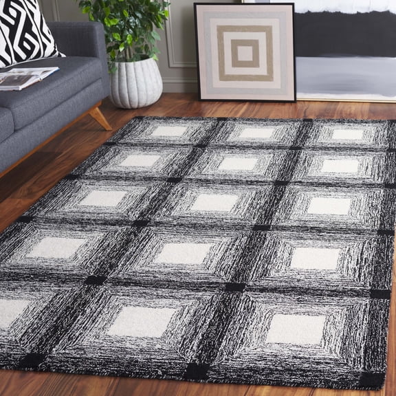 Safavieh Metro Nowell Bordered Area Rug, Charcoal/Ivory, 5' x 8'