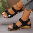 thumbnail image 7 of Vamuko Orthopedic Sandals for Women, 2026 Open Toe Ankle Strap Walking Sandals, Summer Strappy Wedge Sandals with Arch Support,Wide Width Platform Sandals Black, 7 of 7