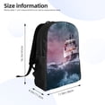 thumbnail image 4 of Haiem Boat Lighthouse Storm Waves Backpack - Stylish and Durable 15-inch Laptop Backpack with Waterproof Oxford Fabric, 4 of 8