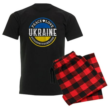 

CafePress - Peace Love Ukraine Pajamas - Men s Dark Pajamas