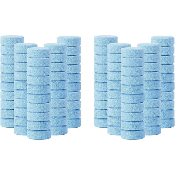 100Pcs Screen Wash Tablets for Cars with Antifreeze, Concentrated Solid Windscreen Washer Tablets - Efficient Cleaning, Portable & Multi-Surface Use for Glass, Windows & Vehicles