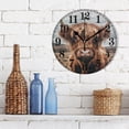 thumbnail image 3 of A Highland Cow Silent Wall Clock 10" Non-Ticking Battery Clock, 3 of 7