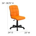thumbnail image 6 of Flash Furniture Clayton Mid-Back Orange Quilted Vinyl Swivel Task Office Chair, 6 of 12