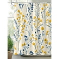 thumbnail image 2 of Fsddascl Blue Yellow Spring Floral Shower Curtain Set - 72" x 78" Washable Bathtub Curtain with 12 Hooks, Summer Blooms Botanicals Waterproof Fabric Stall Shower Curtains for Bathroom/Bathtub Décor, 2 of 6