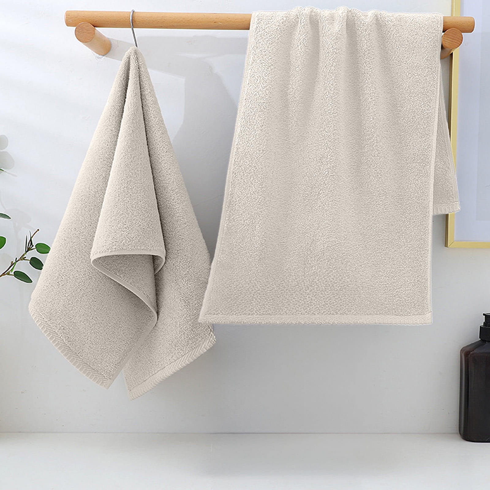 Beige Beige Cotton Bath Collection 8-Piece Towel Set Ultra Absorbent Quick-Dry Fabric Bath Sheet Hand Towel Washcloth Combo #u56uq