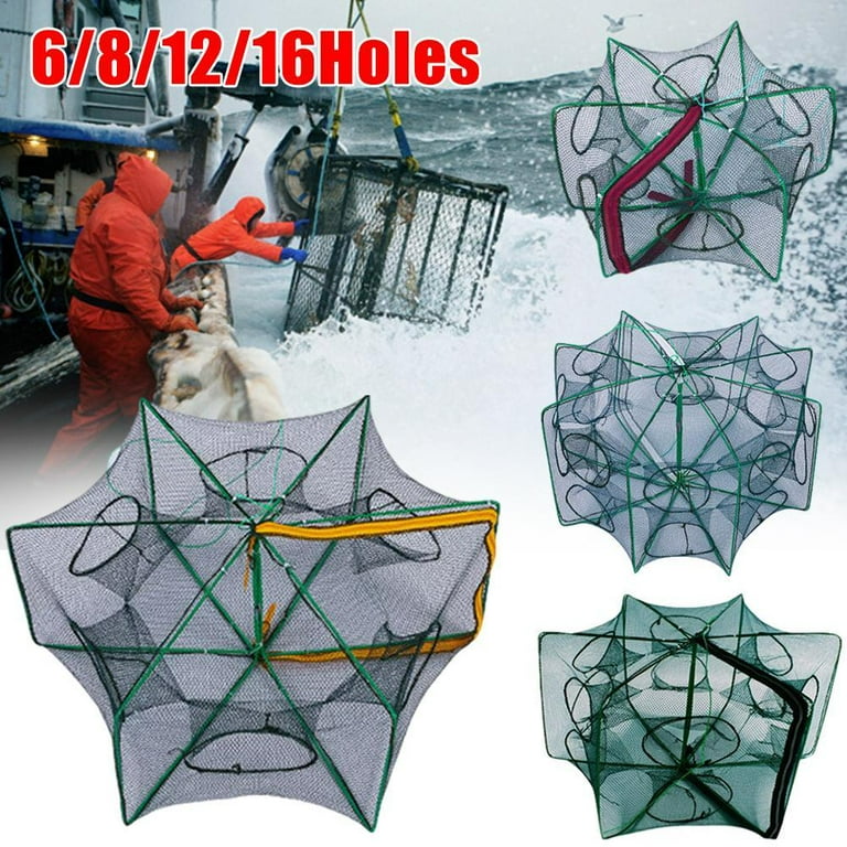 Foldable Fishing Bait Trap Crab Net Strong Shrimp Fish Dip Cast