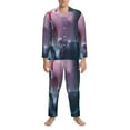 thumbnail image 4 of Kll Lighthouse Waves Torrential Rain Sleepwear Mens Flannel Pajamas,Long Cotton Pj Set, 4 of 9