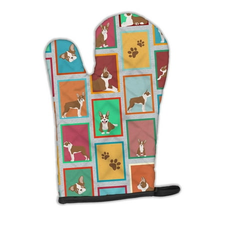 

Lots of Red Boston Terrier Oven Mitt 8.5 in x 12 in