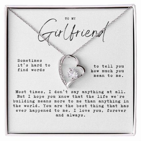 Love Heart Necklace Gift for Girlfriend, One Year Anniversary Gift for Girlfriend, Valentines Day Gift To My Girlfriend, Girlfriend Birthday Gift