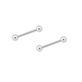thumbnail image 1 of Pair of Nipple Rings 14K Solid White Gold Piercing Barbells 14g, 1 of 1