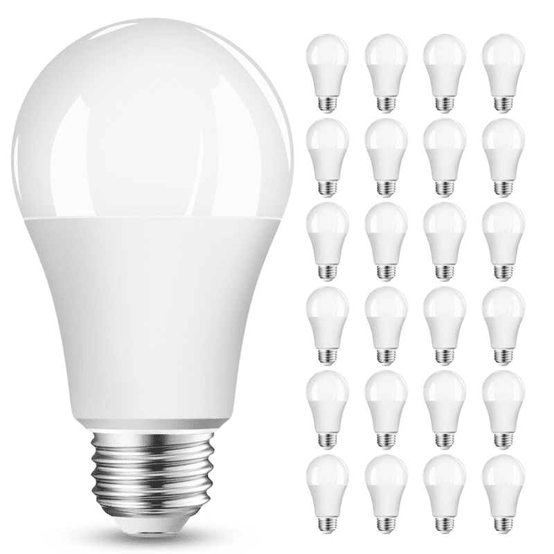 OHLUX A19 LED Light Bulbs 24-Pack, 9W=60W Equivalent, Daylight 5000K Non-Dimmable, E26 Standard Base, 800 Lumens Energy Saving, 15000-Hour Lifespan, Commercial & Residential