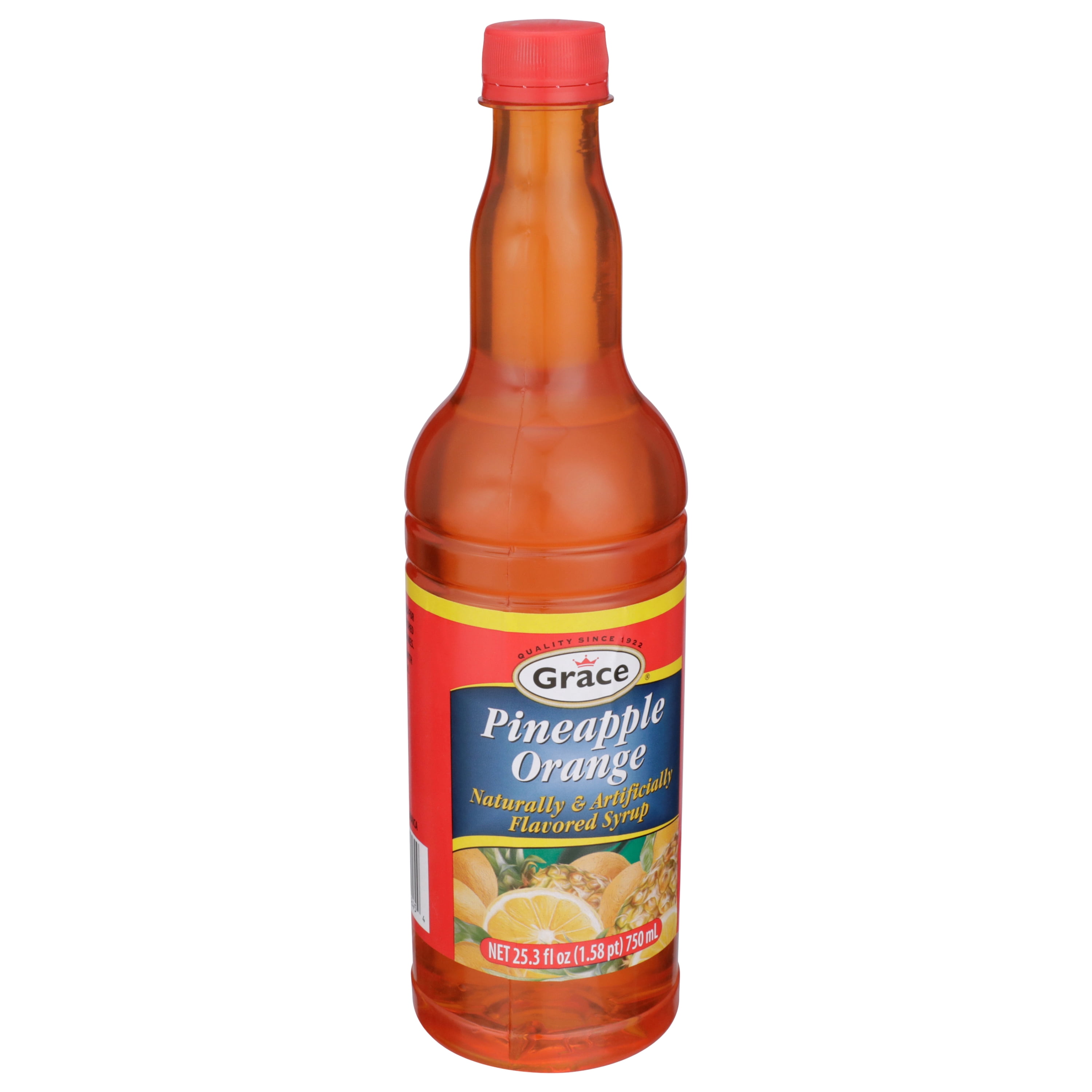 (4 pack) Grace Orange Pineapple Syrup 33.9 Fl Oz Bottle