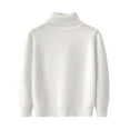 thumbnail image 2 of Cowsor Toddler Baby Boys Girls Knit Sweaters Turtleneck High Collar Fall Winter Soft Warm Sweater Pullover Tops, 2 of 7