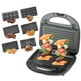 thumbnail image 1 of yeacher 6-in-1 Breakfast Maker with Donut, Waffle, Grill, Sandwich, Nut & Shell Plates, 850W, 120V, Includes User Manual, 1 of 6