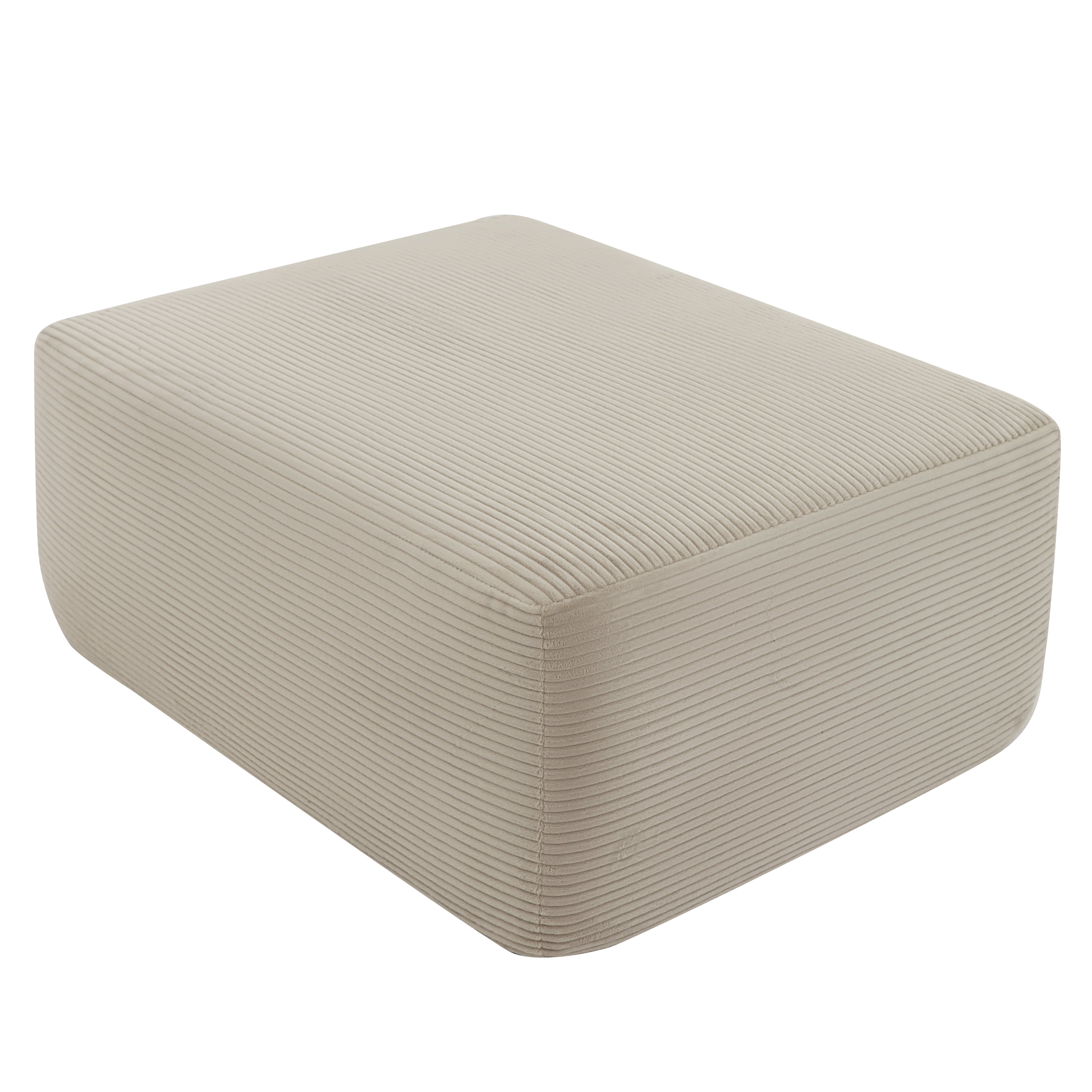 Howcool Oversized Corduroy Ottoman Bench for Living Room, Rectangle Plush Footrest Pouf, Extra Seating & Coffee Table for Sofa, Compressed Memory Foam, No Assembly Required, Camel