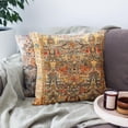 thumbnail image 2 of Pack of 2 Persian Pillow Covers 20x20 Inch, Vintage Turkish Carpet Boho Decorative Throw Pillow Covers for Home Decor Living Room Bed Couch, Orange Pillowcase Set of 2, 2 of 6