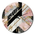 thumbnail image 4 of Designart "Marble Granite Agate with Gold Accents XIV" Modern Geometric Oversized Wall Clock, 4 of 5