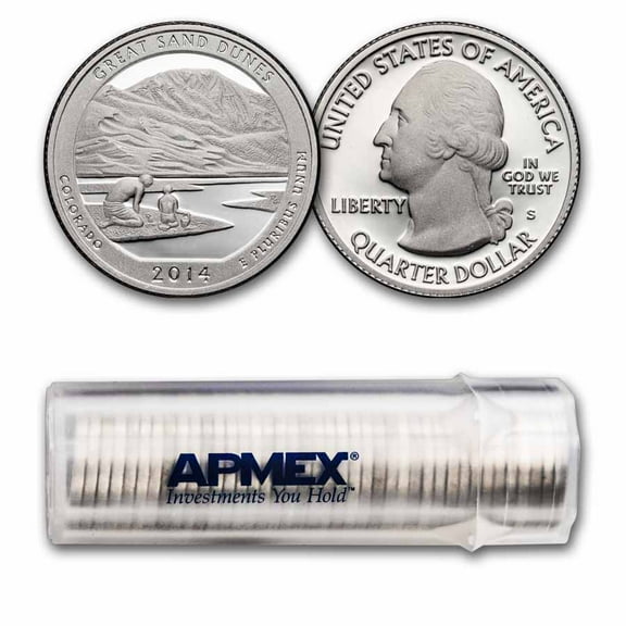2014-S ATB Quarter Great Sand Dunes 40-Coin Roll Proof (Silver)