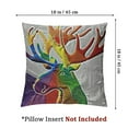 thumbnail image 4 of Antlers Flannel Fleece Pillow Cushion Cover, Deer Head Reindeer Animal Outline Wilderness Inspired Minimalistic Simple Art, Decorative Square Accent Pillow Case, , Multicolor, 4 of 7