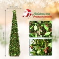 thumbnail image 6 of Ayieyill 5ft Pop up Christmas Tree,Color Artificial Pencil Tinsel Xmas Trees for Christmas Indoor Decorations, Collapsible Christmas Tree (Classic Green), 6 of 8