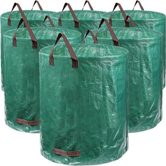 6 Packs, 132 Gallon Garden Waste Bags Lawn Garden Bags Large Reusable Yard Leaf