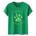 thumbnail image 3 of Aayomet St Patrick's Day Ladies Tops And Blouses Womens T Shirts Short Sleeve Striped Color Block Leopard Casual Tops,Green XL, 3 of 3
