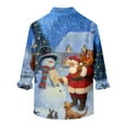 thumbnail image 5 of IROINNID Christmas Long Sleeve Shirt for Men Funny Santa Print Button Up Shirt Gift Xmas Vacation Shirt,Sky Blue, 5 of 5