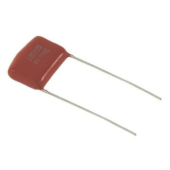 NTE Electronics MLR104K630 Series MLR Polyester Non-Polarized Film Capacitor, Radial Lead, Non-Inductive, 0.1 µF Capacitance, 10% Tolerance, 630V - MLR104K630