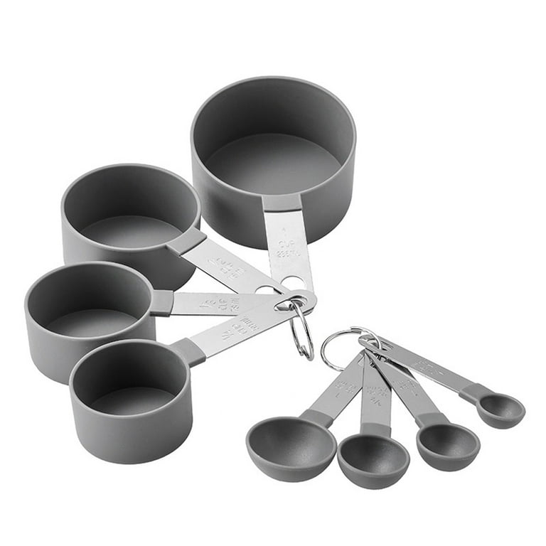 Measuring Cups and Spoons Set, Stainless Steel Metal Stackable Nesting  Measure Cups,Teaspoon, Tablespoon 