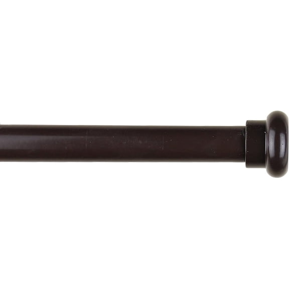 Urbanest Adjustable Single Curtain Rod Set Button Finials – 5/8 - Inch Diameter, With Bronze Rod, 84–120 Inches