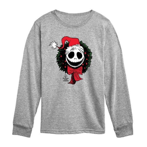 Nightmare Before Christmas - Jack Wreath - Youth Boys Long Sleeve Graphic T-Shirt