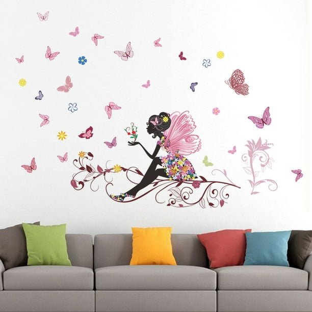 Amovible Mural Fleur Papillon Stickers Chambre Maison Autocollant Art
