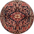 thumbnail image 1 of Ahgly Company Indoor Round Traditional Orange Salmon Pink Persian Area Rugs, 3' Round, 1 of 6
