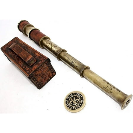 Dollond London 1920 Antique Marine Vintage Brass Binocular with Case